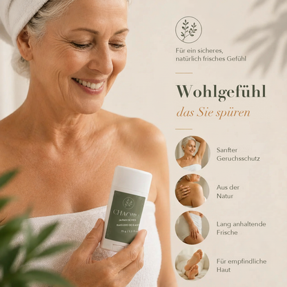 Wohlgefühl, das Sie spüren – Frau mit Deodorant