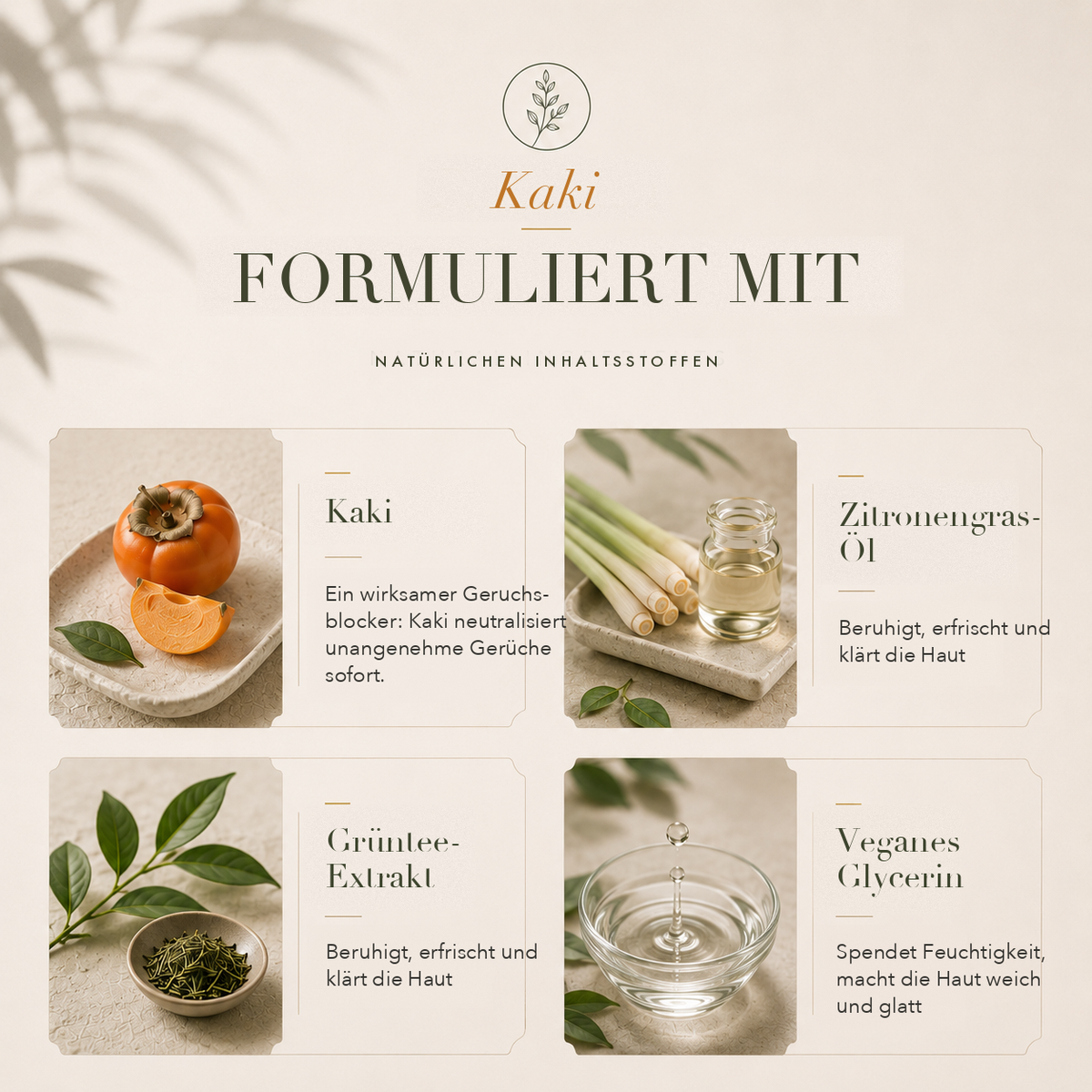 Formuliert mit natürlichen Inhaltsstoffen