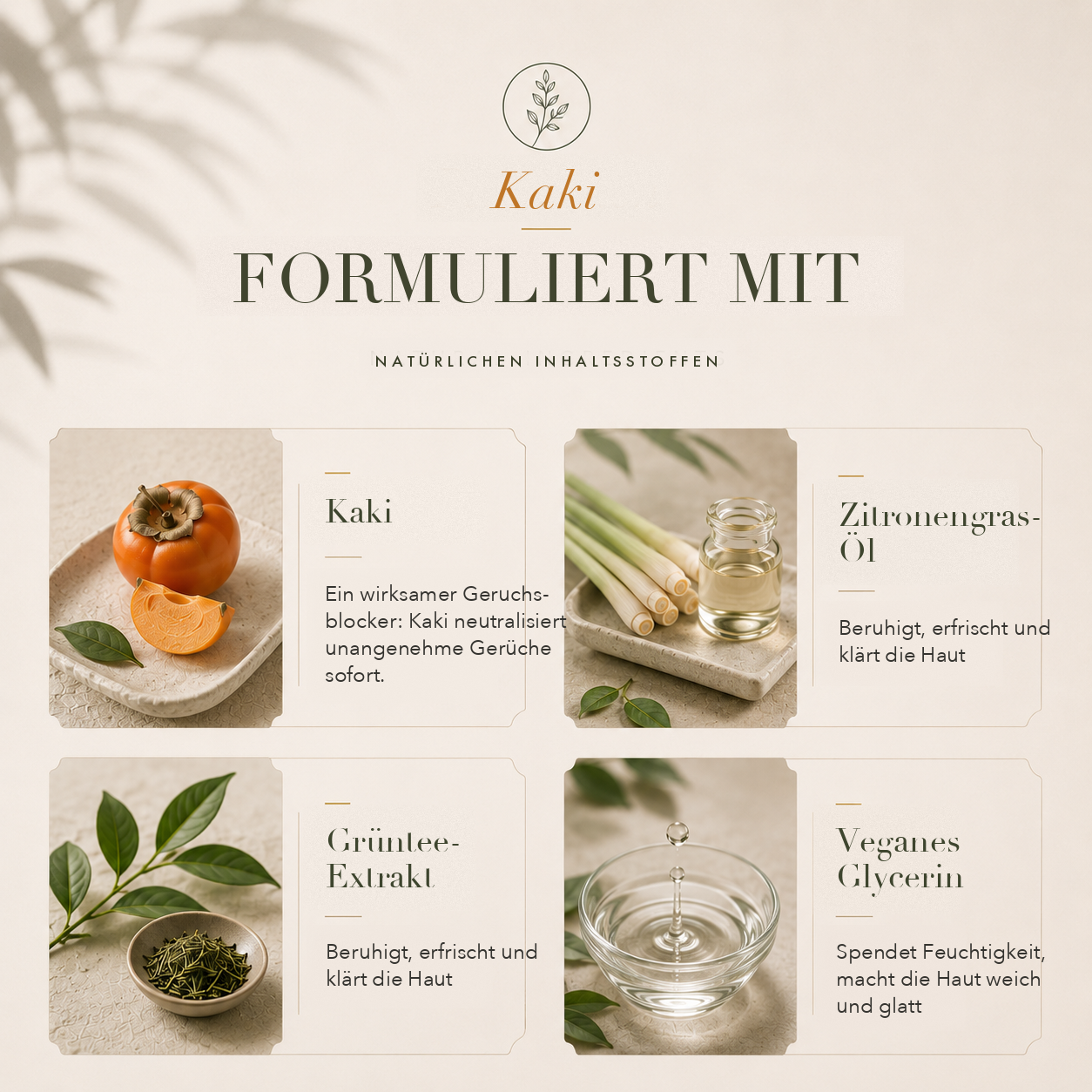 Formuliert mit natürlichen Inhaltsstoffen