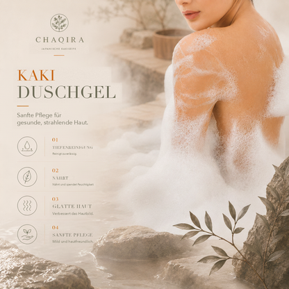 Kaki Duschgel – vier Vorteile für die Haut