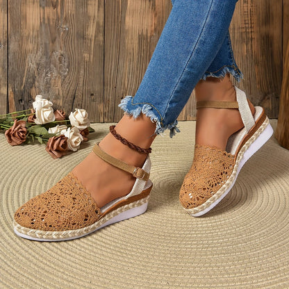 Galatea™ – Crochet Espadrille Comfortable Sandals Ankle Strap