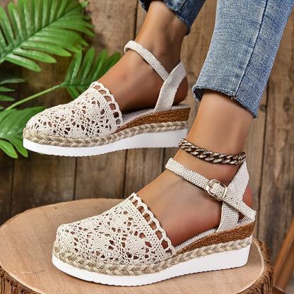 Galatea™ – Crochet Espadrille Comfortable Sandals Ankle Strap