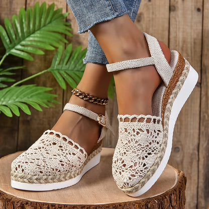 Galatea™ – Crochet Espadrille Comfortable Sandals Ankle Strap