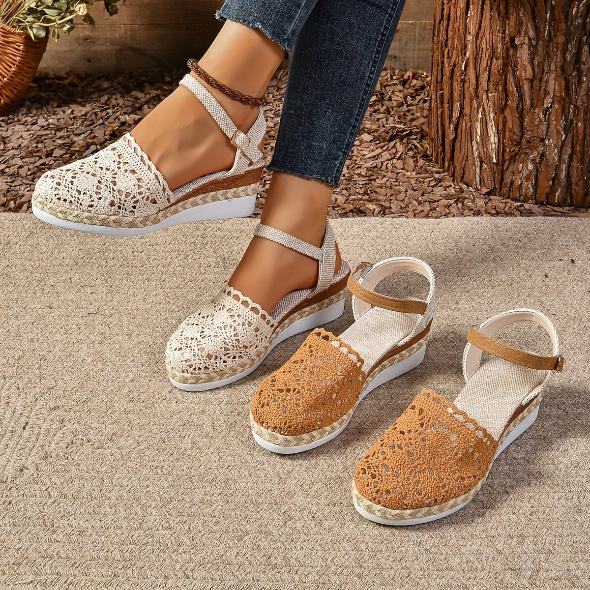 Galatea™ – Crochet Espadrille Comfortable Sandals Ankle Strap