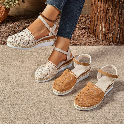Galatea™ – Crochet Espadrille Comfortable Sandals Ankle Strap