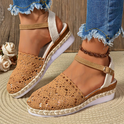Galatea™ – Crochet Espadrille Comfortable Sandals Ankle Strap