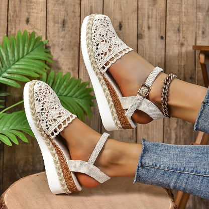 Galatea™ – Crochet Espadrille Comfortable Sandals Ankle Strap
